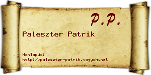 Paleszter Patrik névjegykártya