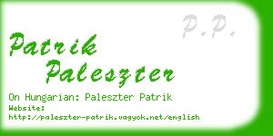 patrik paleszter business card